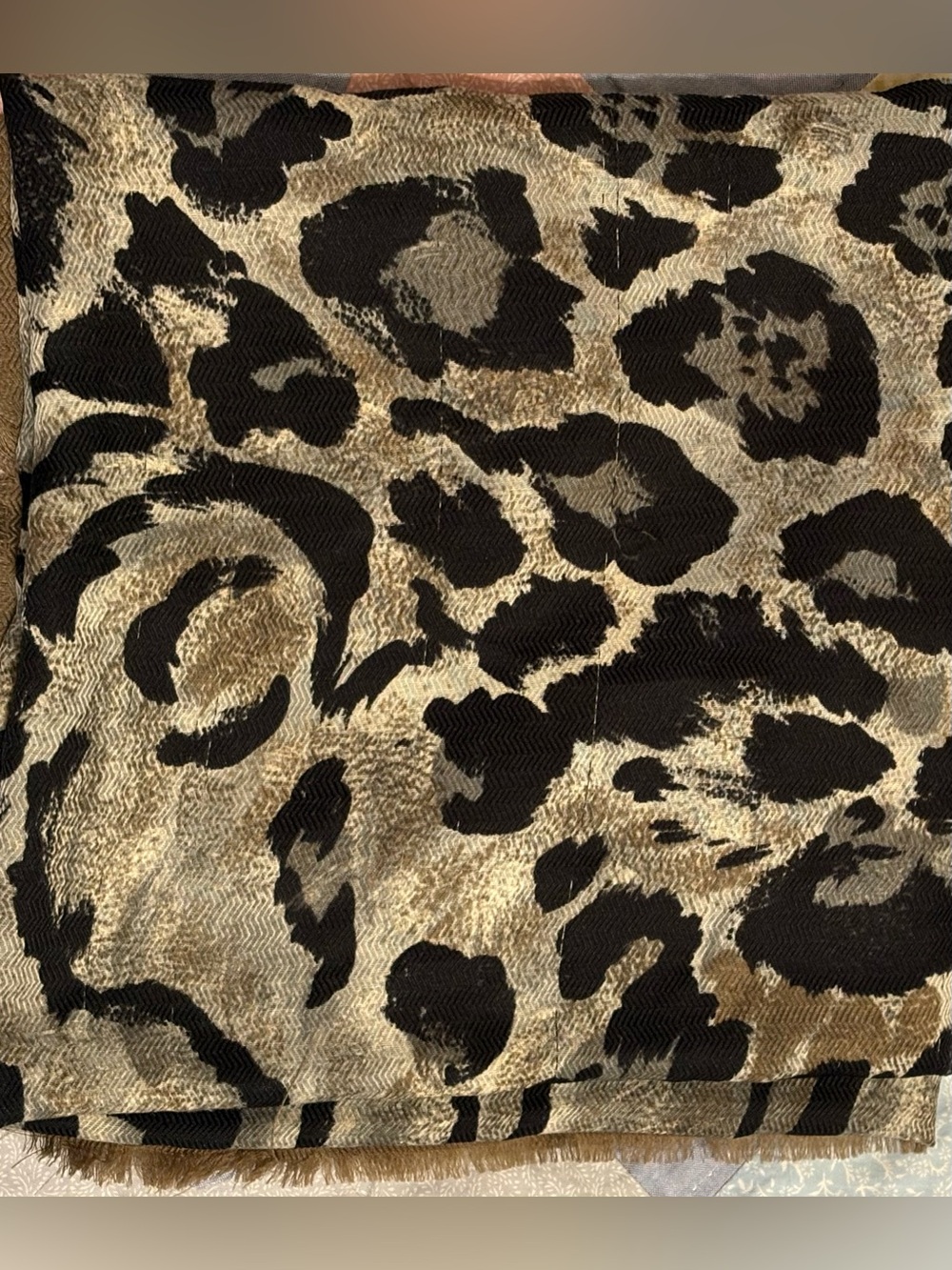 Large Elaine Gold Leopard Print Scarf